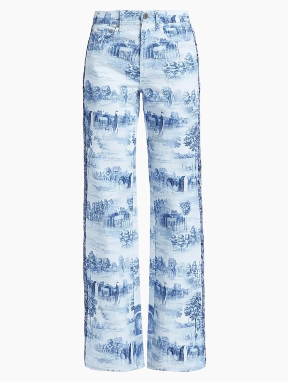 ALICE + OLIVIA  Weezy Toile De Jouy Jacquard Jeans Size 28